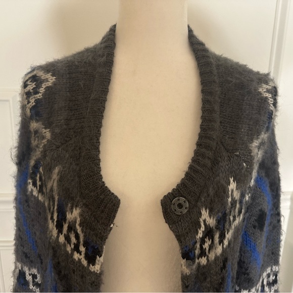 Free People Oversized Frosted Fair Isle Cardigan Jacket - Picture 6 of 10